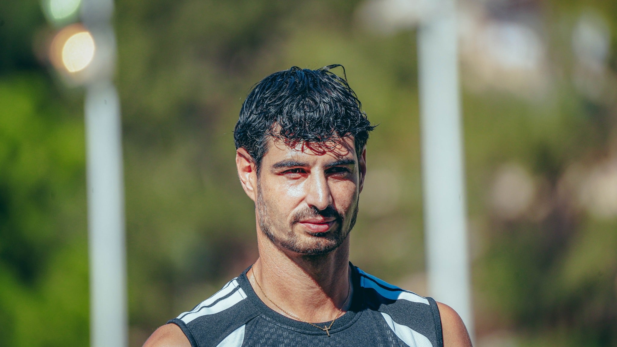 Retrato durante una sesión de fútbol